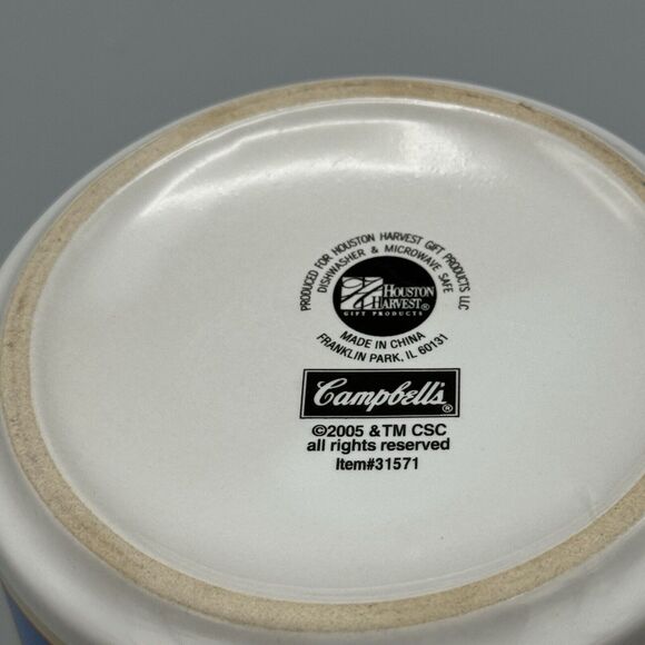 Pair of Campbells Advertising Ceramic Soup Chili Mug 2005 Houston Harvest 16 Oz - Picture 9 of 9